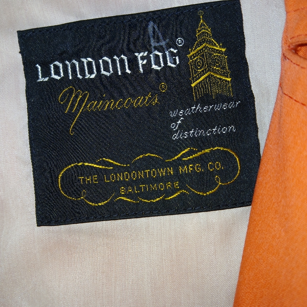 London Fog Orange Double-Breasted Trench Coat - Picture 3 of 6